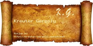 Kreuter Gergely névjegykártya